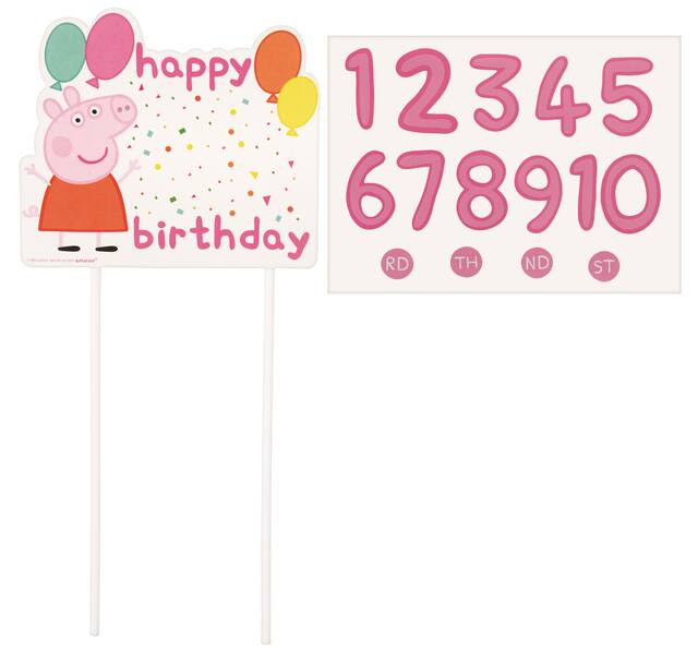 Peppa Pig Customizable Birthday Cake Decoration Front_Flat
