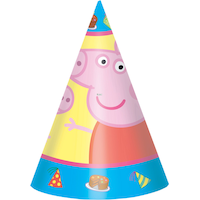 Peppa Pig Birthday Party Cone Hats, 8-pk