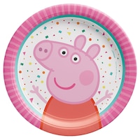 Assiettes rondes en papier pour fête d'anniversaire Peppa Pig, 7 po, paq. 8 Front_Flat