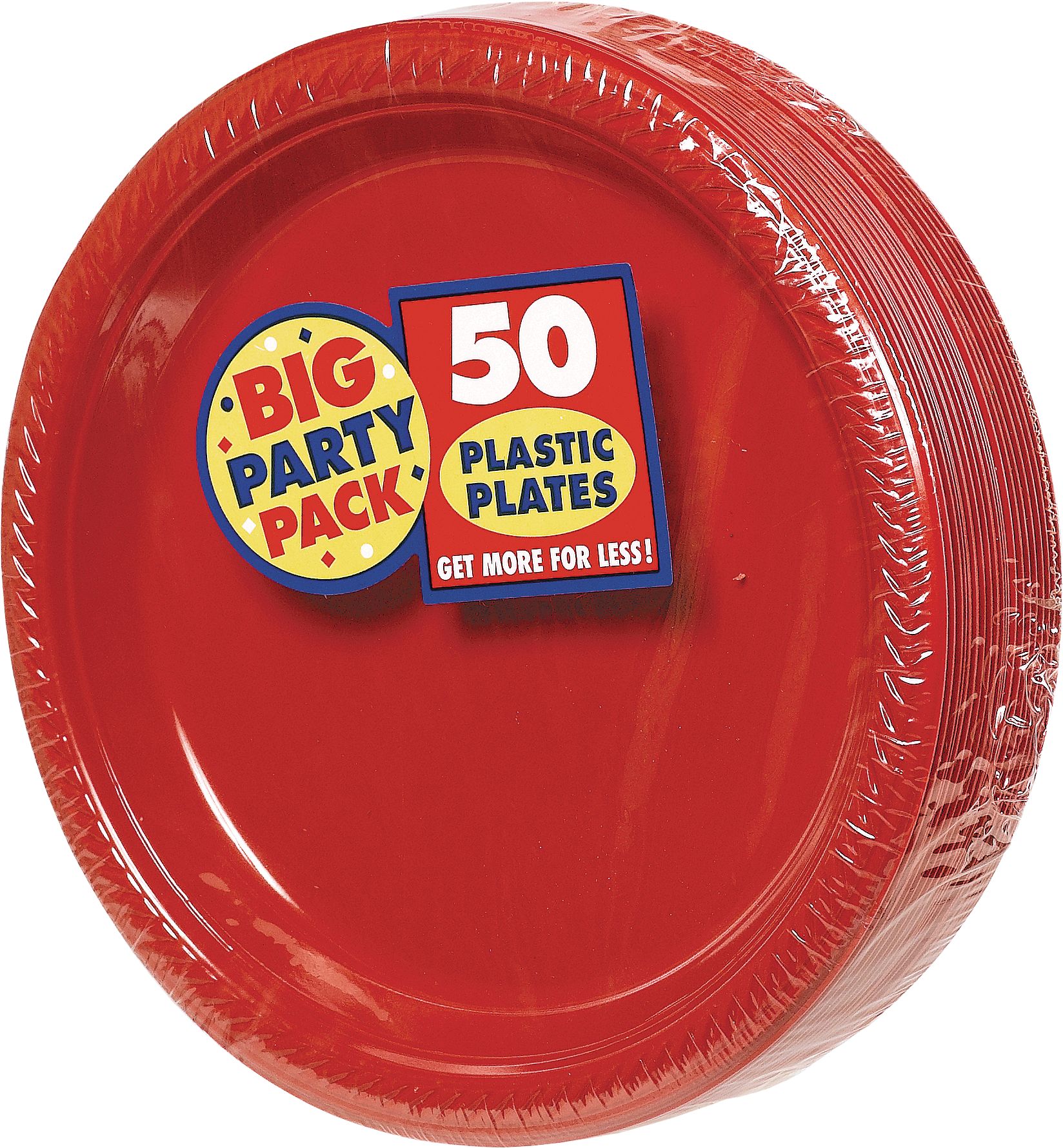 50CT 7" PLST PLT RED