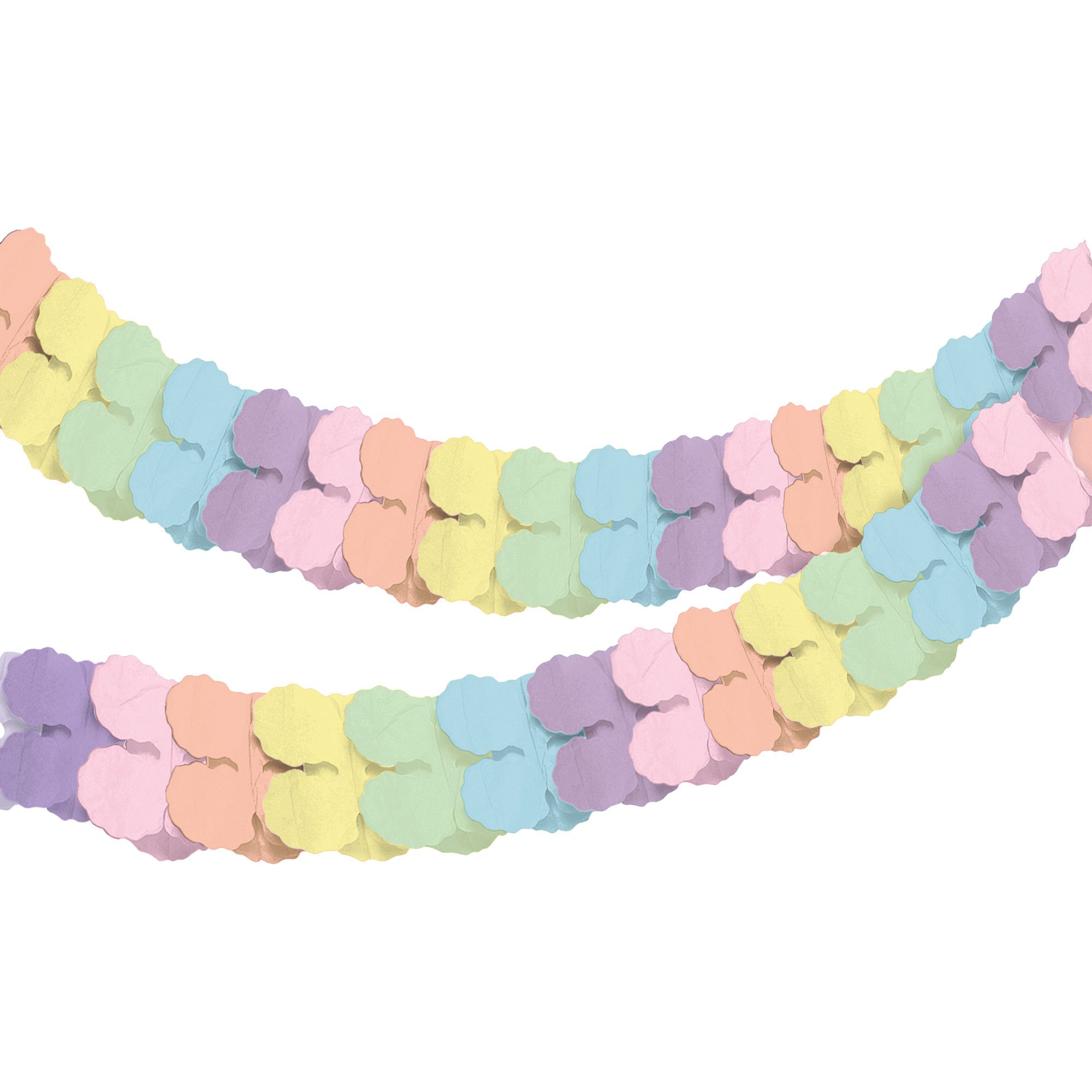 Hanging Garland Banner Decoration, Pastel Multi-Coloured, 9-ft, for Pride/Birthday Party, Hanging Garland Decoration Front_Flat