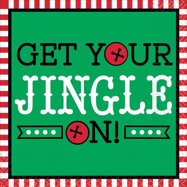 Serviettes à boisson Get Your Jingle On, paq. 16 Front_Flat