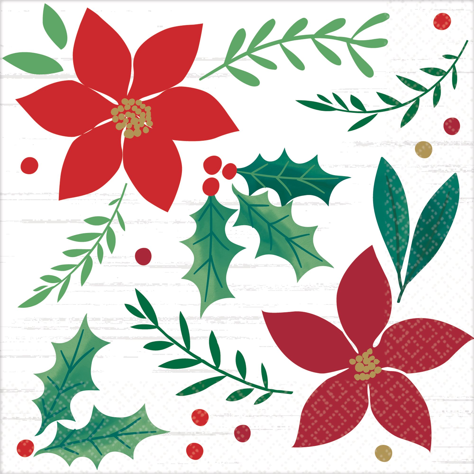 Christmas Wish Beverage Napkins, 16-pk Overhead_Flat