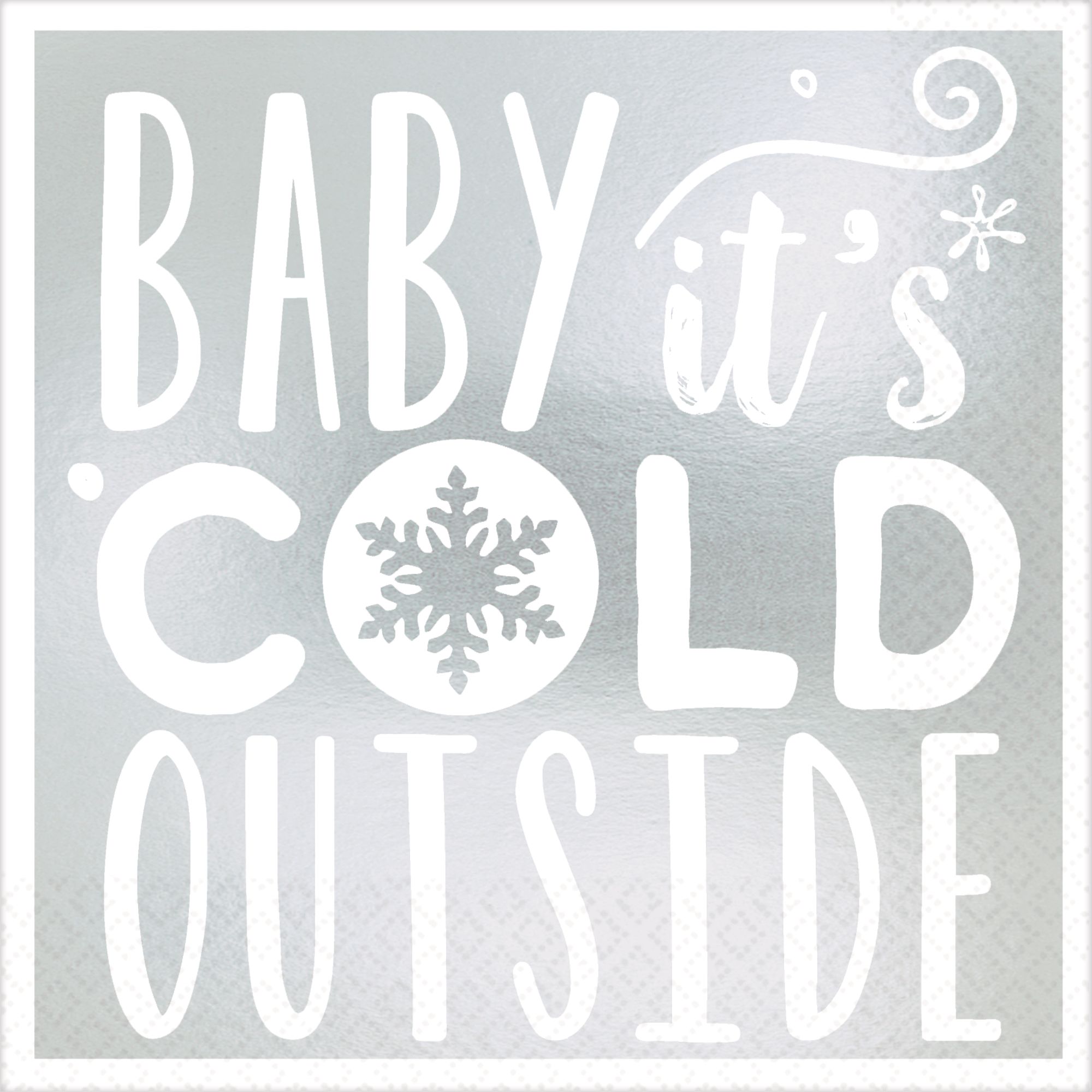 Metallic Baby It's Cold Outside Beverage Napkins, 16-pk Overhead_Flat