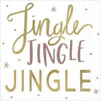 Metallic Jingle Jingle Beverage Napkins, 16-pk Overhead_Flat