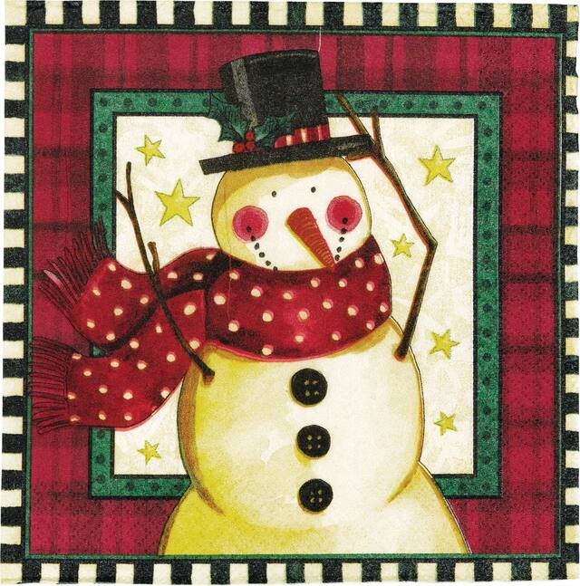 Cozy Snowman Lunch Napkins, 16-pk Front_Flat