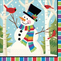 Serviettes de table pour boisson de bonhomme de neige coloré, paq. 125 Front_Flat