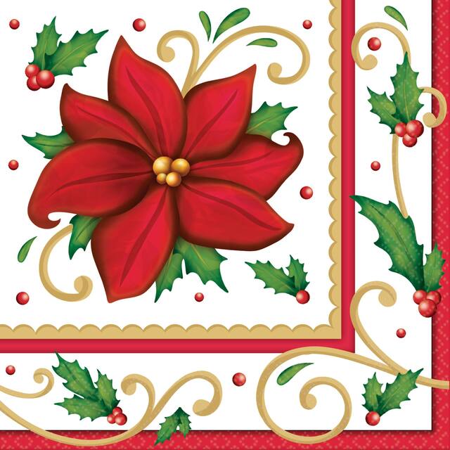 Winter Botanical Lunch Napkins, 125-pk Front_Flat