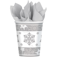 Sparkling Snowflake Cups, 8-pk Front_Flat
