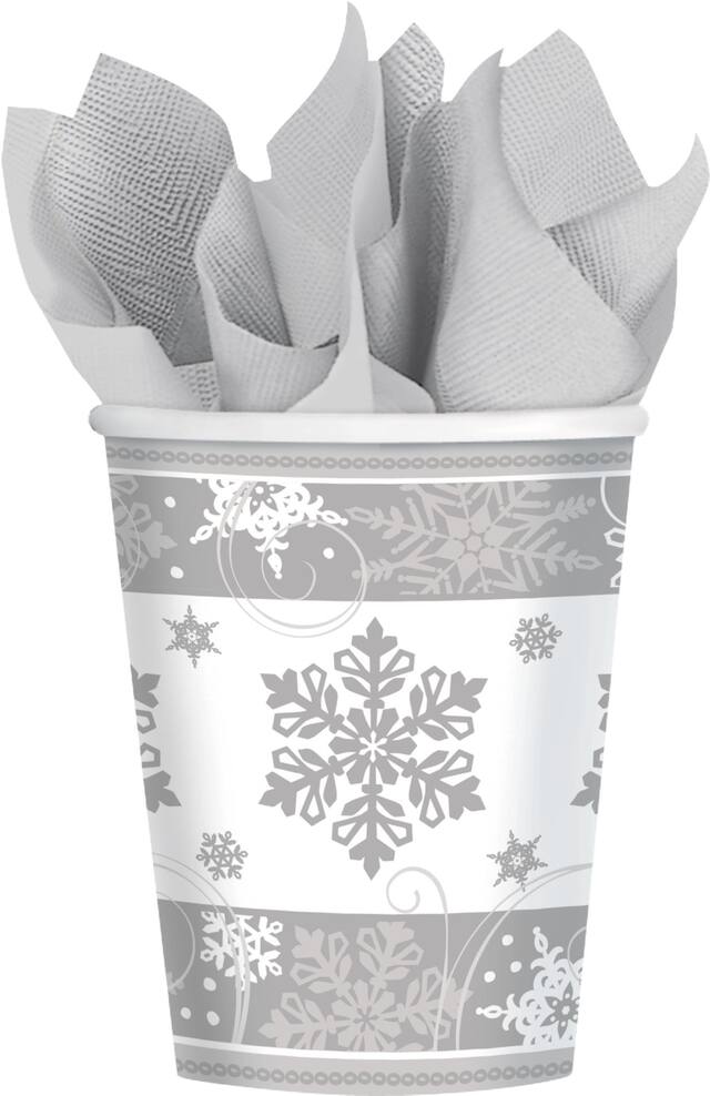 Sparkling Snowflake Cups, 8-pk Front_Flat
