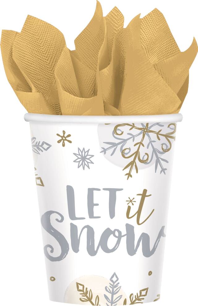 Sparkling Snowflake Cups, 9-oz, 8-pk Front_Flat