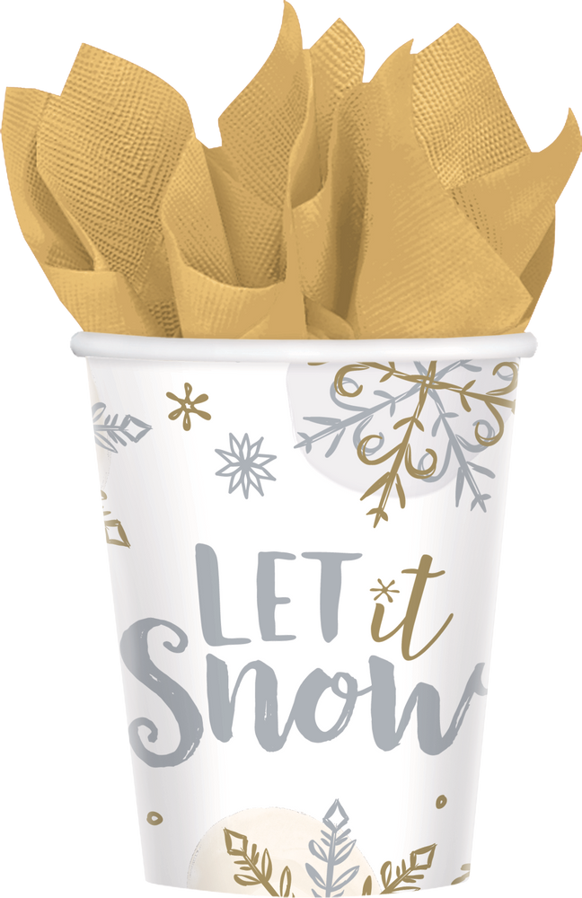Sparkling Snowflake Cups, 9oz, 8pk Party City