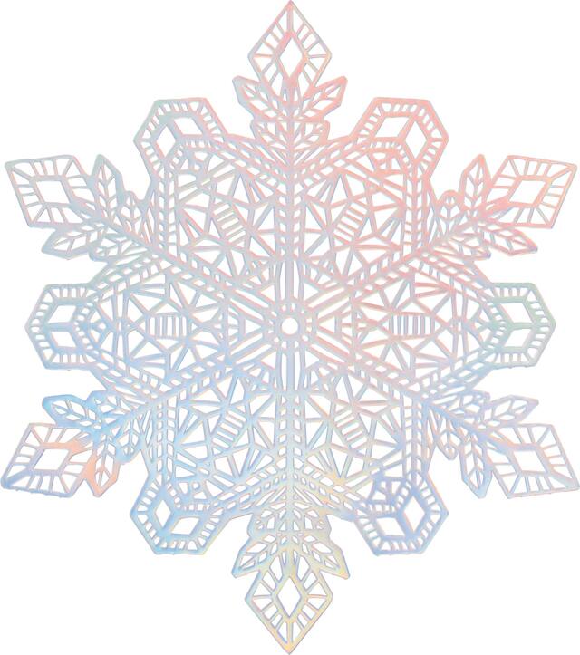 Iridescent Snowflake Vinyl Placemat Front_Flat