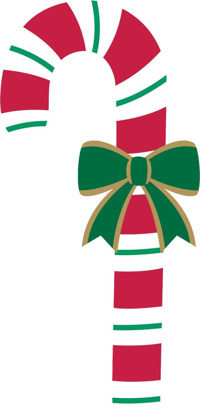 Glitter Candy Cane Cutout, 27-in Front_Flat