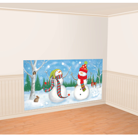 Whimsical Snowmen Plastic Scene Setter Front_Angled_Right