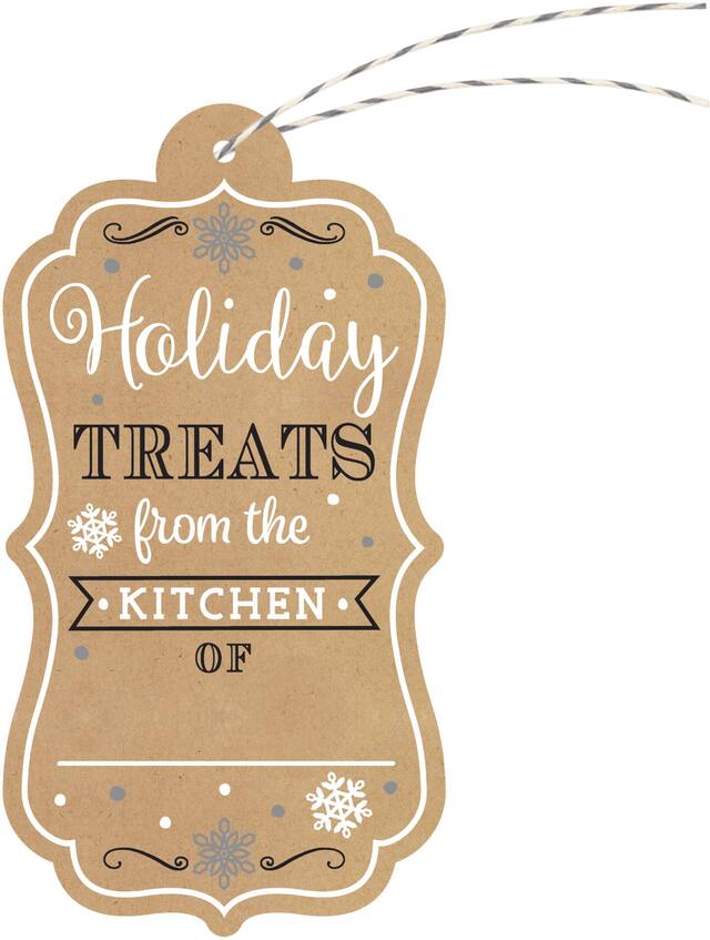 Étiquettes-cadeaux en papier kraft pour gâteries des Fêtes, paq. 12 Front_Flat