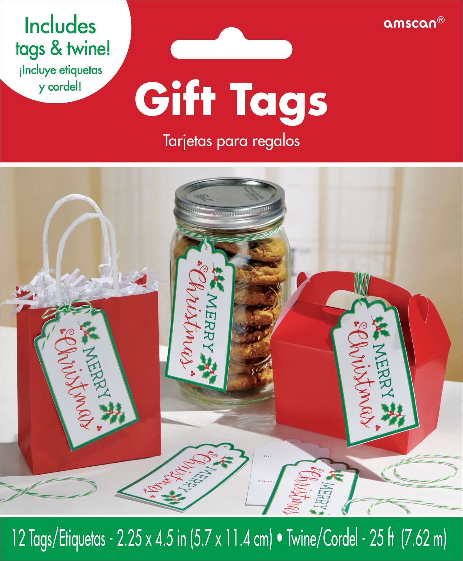 Merry Christmas Gift Tags, 12pk Party City