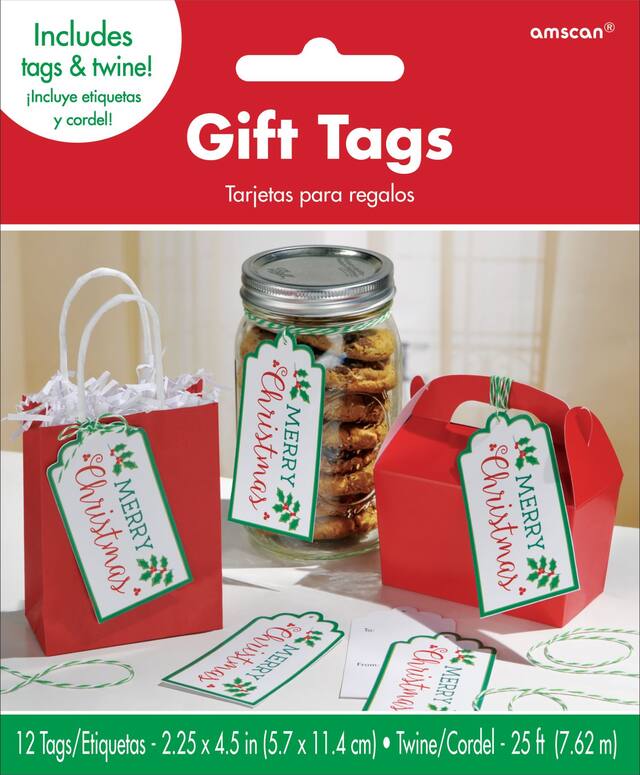 Merry Christmas Gift Tags, 12-pk Front_Flat
