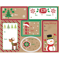 Étiquettes-cadeaux adhésives de Noël, paq. 48 Front_Flat