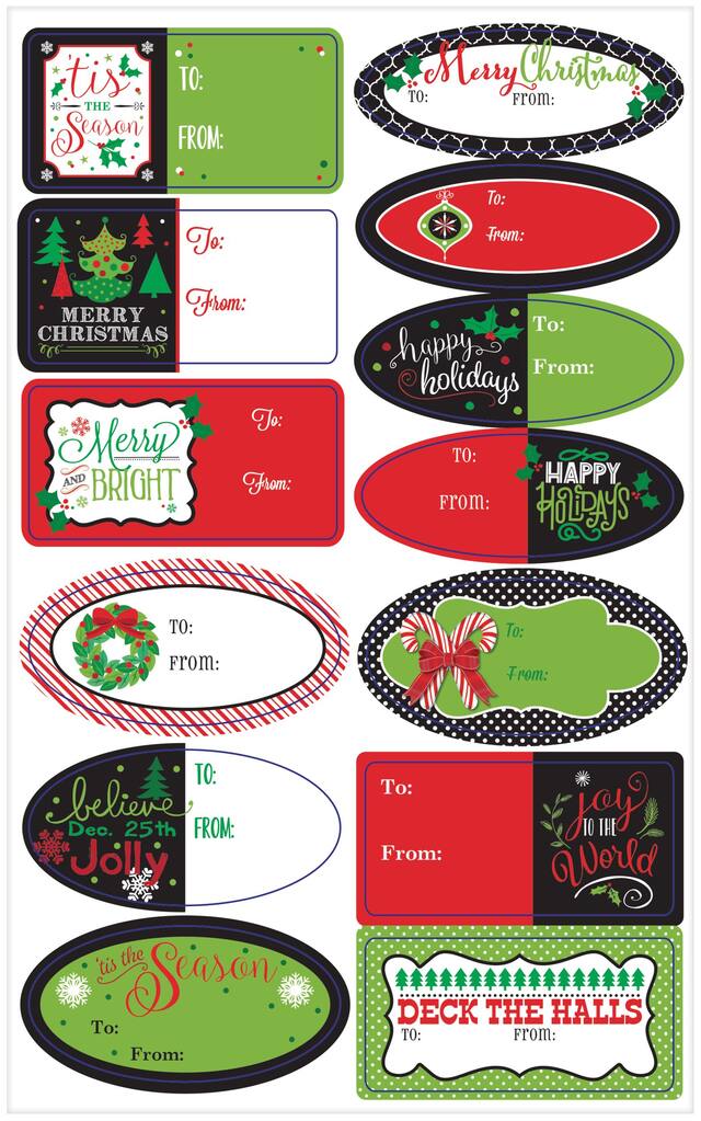Christmas Adhesive Gift Tags, 156-pk Front_Flat