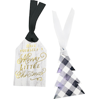 Étiquettes cadeaux à motif échiquier noir et blanc, paq. 6 Composite_or_Mixed