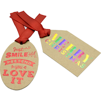 Étiquettes cadeaux Joyeux Noël, arc-en-ciel Composite_or_Mixed