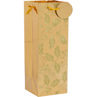 Gold Glitter Holly Bottle Bag Front_Angled_Right