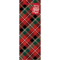 Holiday Plaid Glossy Bottle Bag Front_Flat