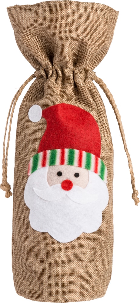 Santa Burlap Bottle Bag | Party City