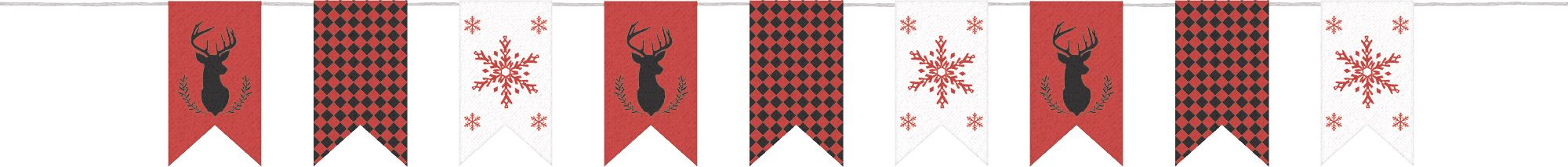 Christmas Burlap Pennant Banner Front_Flat