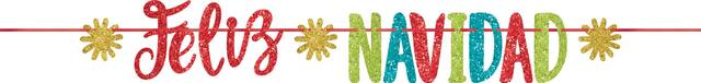 Colourful Glitter Feliz Navidad Letter Banner Front_Flat