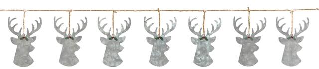 Banderole de Noël renne en métal CloseUp