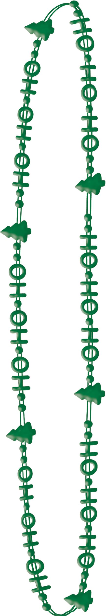 "Ho Ho Ho" Letter Bead Necklaces, Red/Green/Yellow, One Size, 3-pk, for Christmas Overhead_Flat