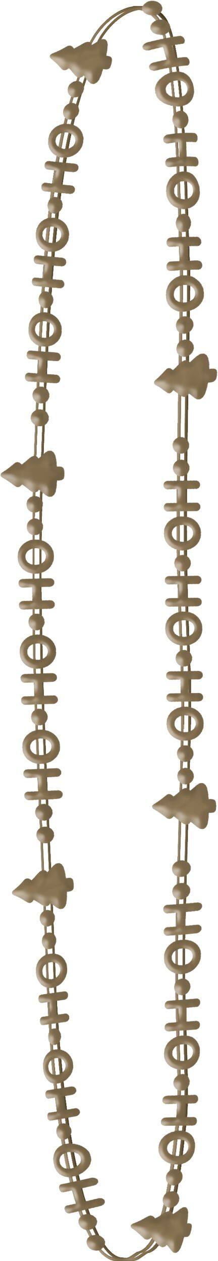 "Ho Ho Ho" Letter Bead Necklaces, Red/Green/Yellow, One Size, 3-pk, for Christmas Overhead_Flat