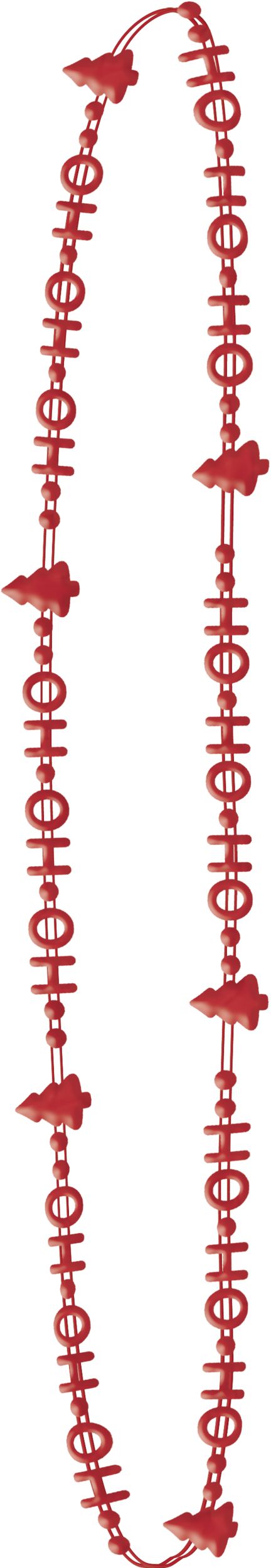 "Ho Ho Ho" Letter Bead Necklaces, Red/Green/Yellow, One Size, 3-pk, for Christmas Overhead_Flat