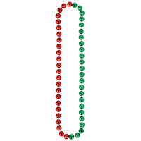 Jumbo Bead Necklace, Green/Red Front_Flat