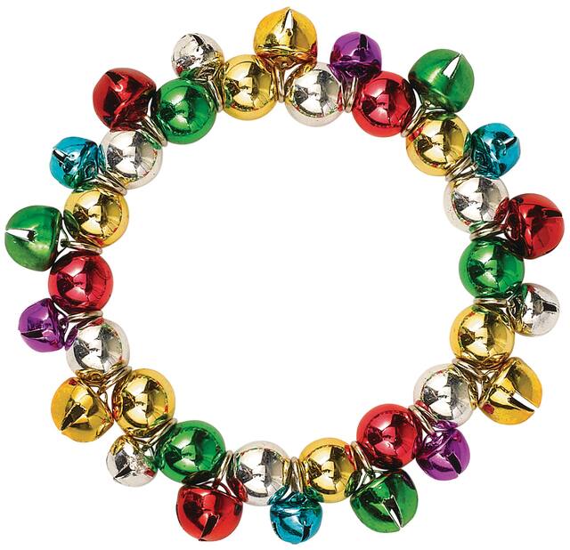 Rainbow Gold Jingle Bell Bracelet Overhead_Flat