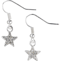 Boucles d'oreilles de Noël, sapin de Noël et étoile, 6 pièces Front_Flat