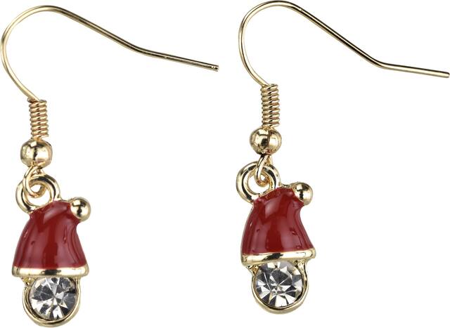 Boucles d'oreilles de Noël, renne et père Noël, 6 pièces Front_Flat