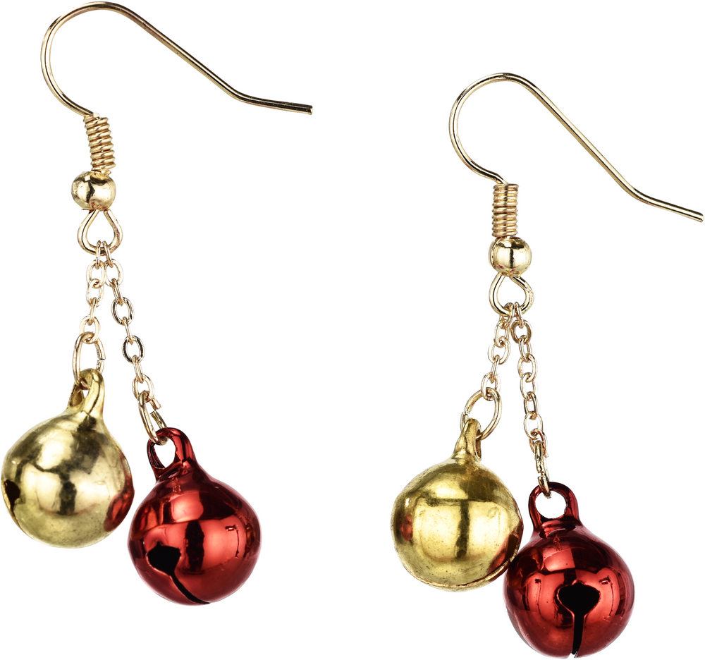 Jingle Bell Snowflake Christmas Earrings Set 6 pc