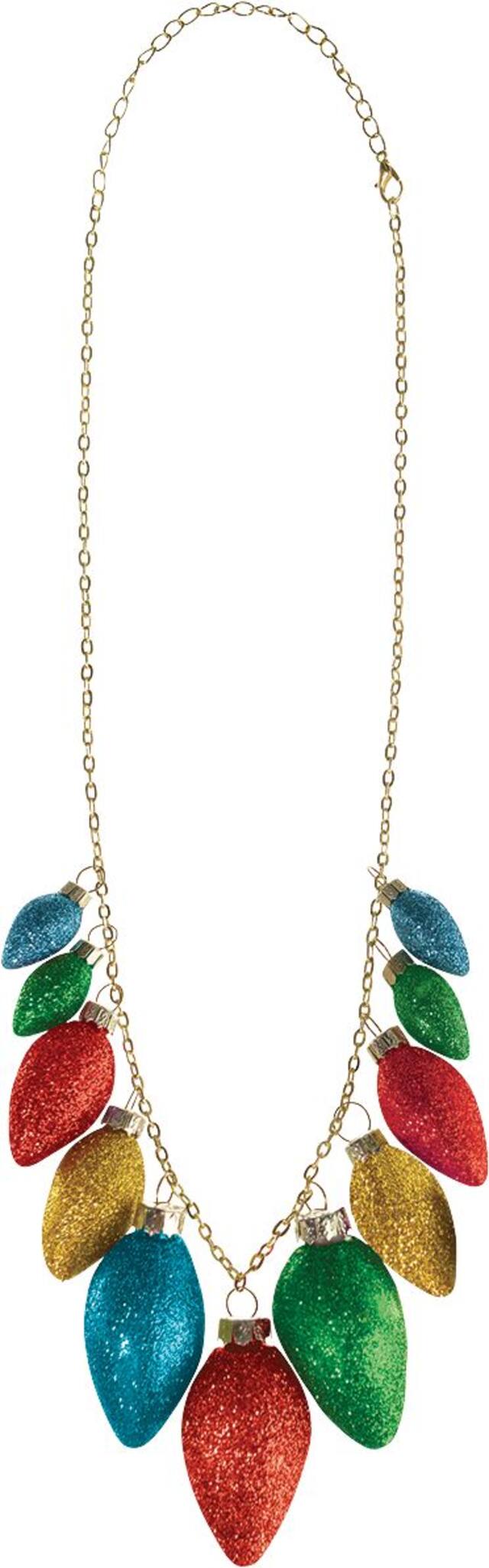 Glitter Christmas Lights Necklace Front_Flat