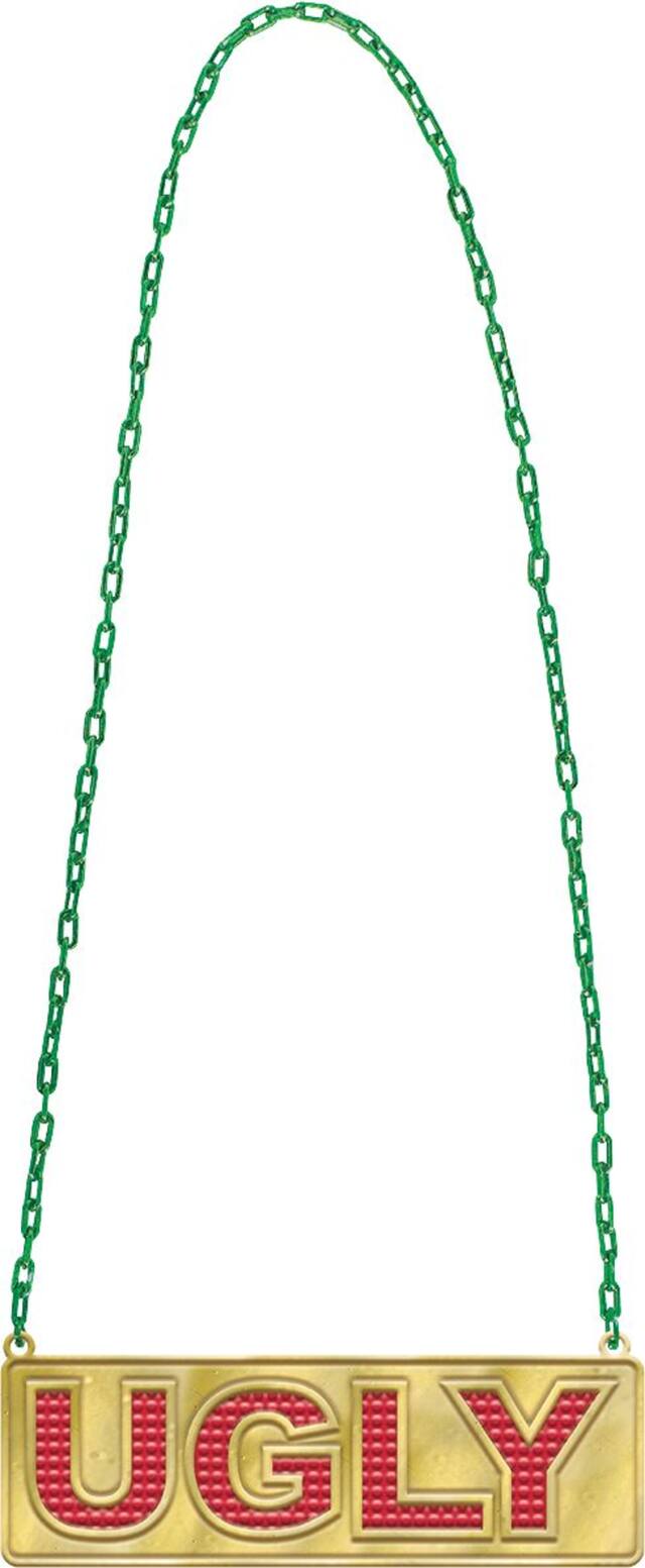 Ugly Pendant Chain Link Necklace Front_Flat