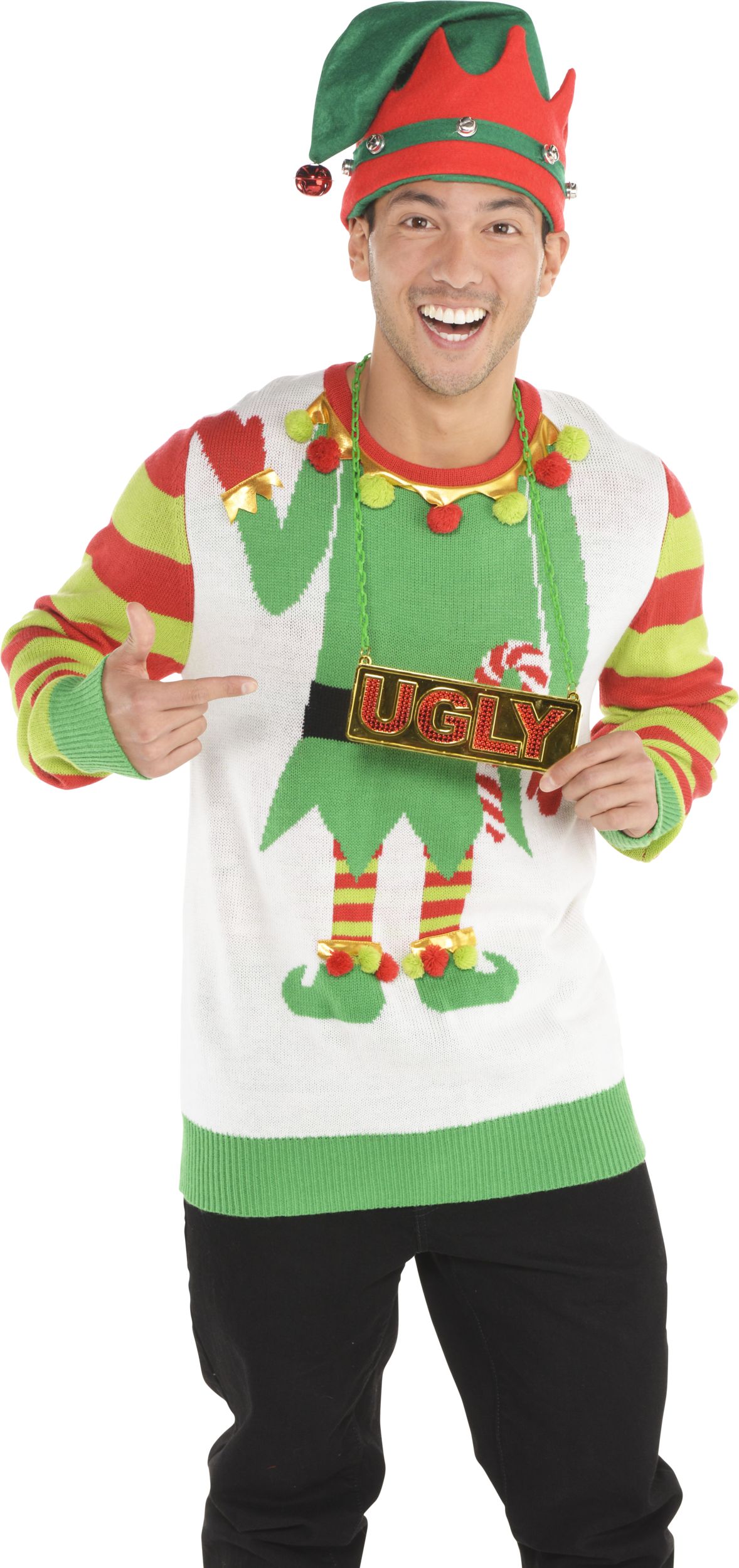 Ugly Pendant Chain Link Necklace Front_Angled_Right