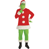 Adult Grinch Santa Costume Front_Flat