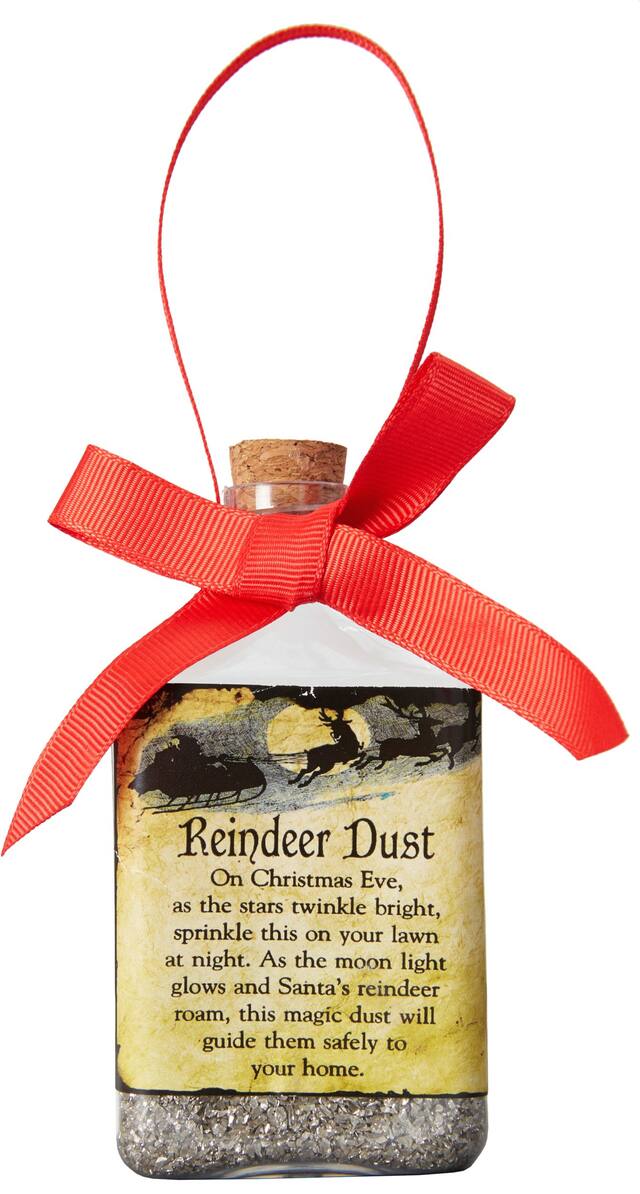 Reindeer Dust Christmas Tree Ornament, Red, 4-in, for Christmas Front_Flat