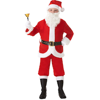 Kids Santa Claus Costume with Jacket, Hat, Belt & Pants Red/White, Assorted Sizes, for Christmas/Halloween