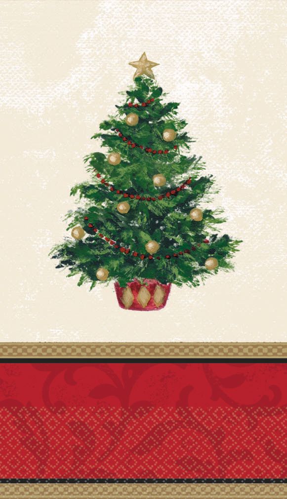 Classic Christmas Tree Guest Towels, 16-pk Front_Flat