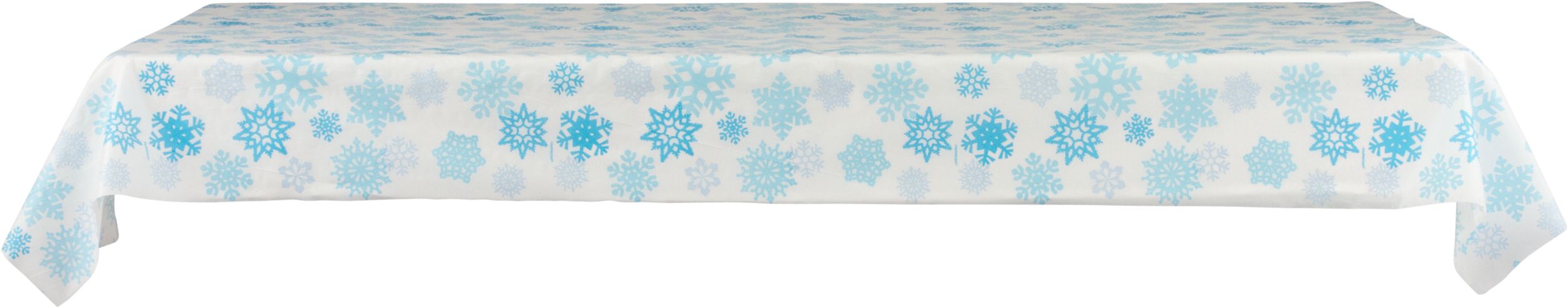 Blue Snowflake Table Cover Roll, 100-ft Front_Elevated