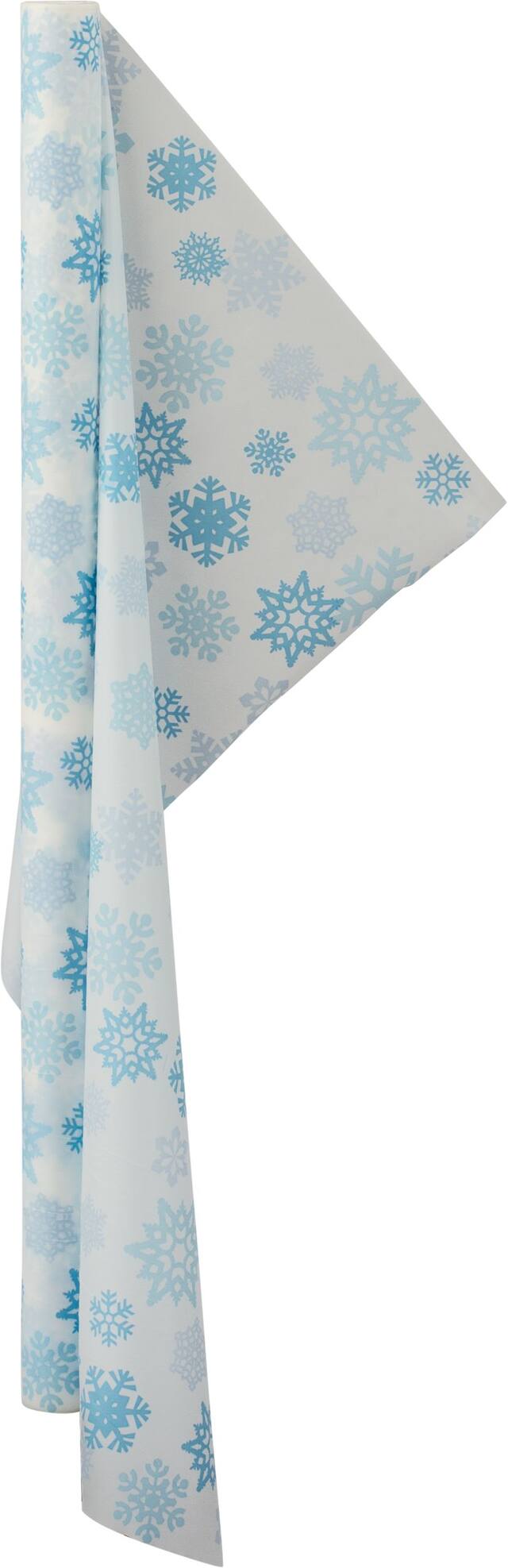 Protecteur en rouleau pour table à motif de flocon bleu, 100 pi Front_Flat