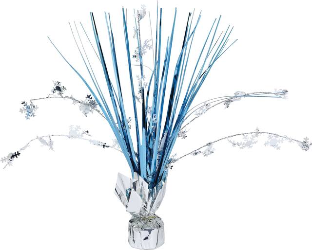 Christmas & Holiday Party Snow Flake Foil Spray Centerpiece Decoration, 12-in Front_Flat